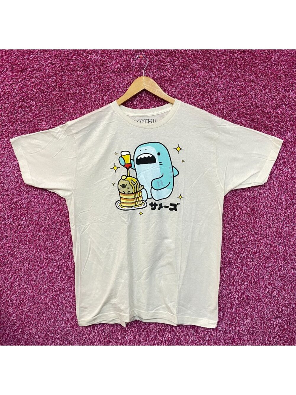 Samezu Tiger Eating Yummy on the Pancake Stack Kawaii Tee L